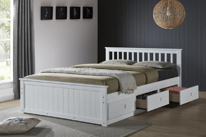 double kiwi storage bed white