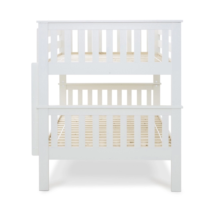 Oslo 4ft White Bunk Bed Side View