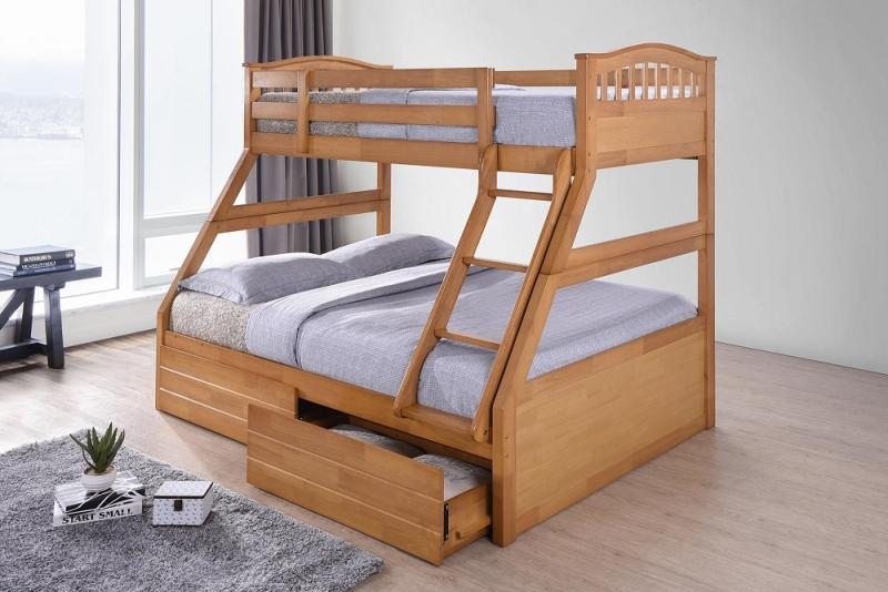 Pisa Maple Triple Bunk Bed Kids Beds Only
