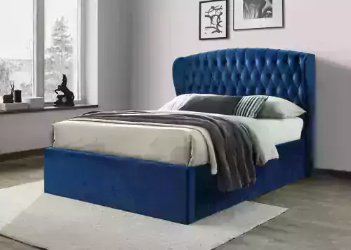 Warwick Blue Fabric Ottoman Bed