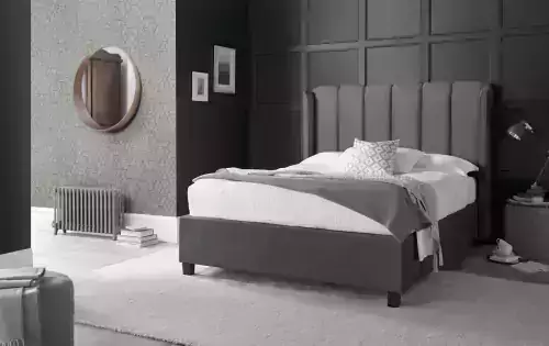 Aurora Grey Fabric Ottoman Bed
