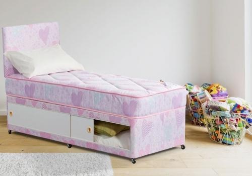3ft Alice Divan Bed With Storage and Headboard